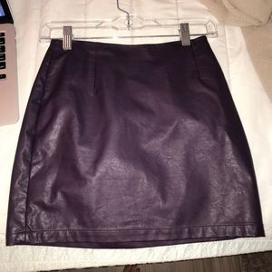 Purple Leather Skirt